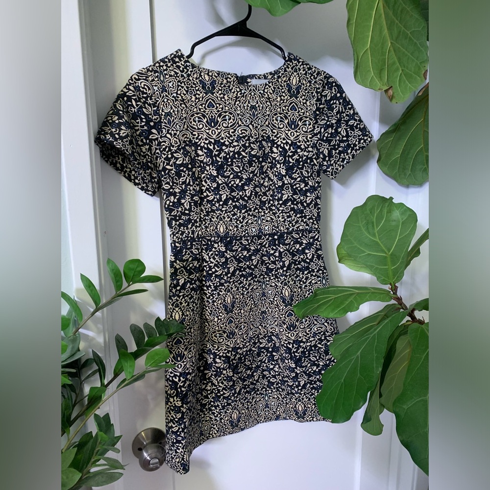 Gorgeous Embroidered Dress in Cream, Navy, and Black
